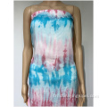 สต็อกล่าสุดของสต๊อกนุ่มสีสันสดใส viscose พิมพ์ tie dyed poplin